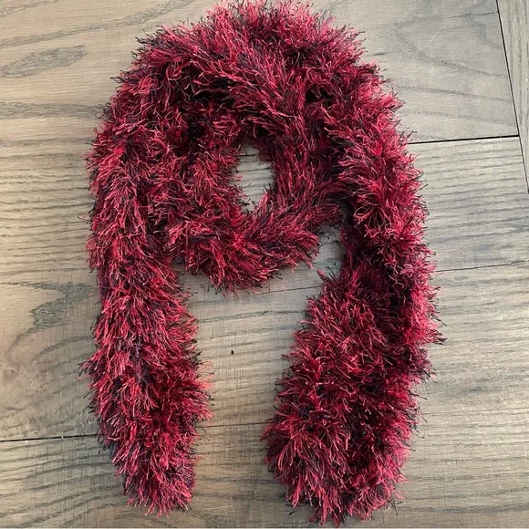 Handmade Crochet Red Scarf - Picture 1 of 2